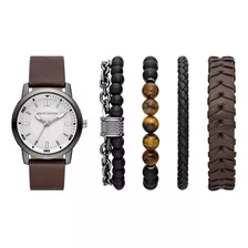 Reloj Para Hombre Skechers Casual Beads Set 2 Sr9072 Marrón