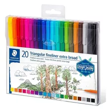 Canetas Staedtler Triplus Extra Broad Com 20 Cores 0.8mm 338