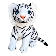 Tigre Branco De Pelúcia Filhote Safári Lindo