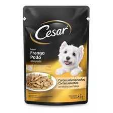 Alimento Úmido Cães Cesar Adultos Frango Marinado Molho 85g