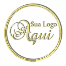 Letreiro Parede Logo Acrílico Personalizado Dourado 50x50cm