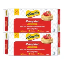 Kit 2 Un Margarina Folhada Croissant Amélia 2 Kg 80% Lipidio