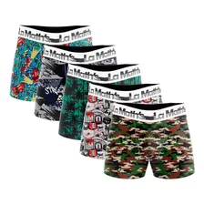 Kit 5 Cuecas Boxer Infantil Cueca Box Microfibra Sortidas