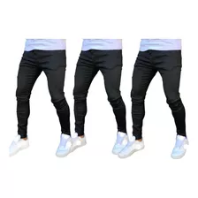 Kit 3 Calças Jeans Masculina Basica Para Trabalho
