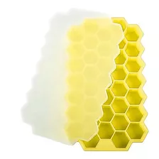 Molde De Silicona Para 37 Mini Cubos De Hielo Panel De Abeja Color Amarillo