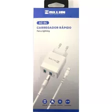 Carregador Rápido Duas Saídas Celular Usb Million -ax