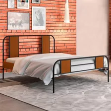 Cama Casal Industrial Magali Preto Canela