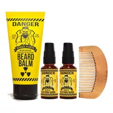 Kit Barba Forte Danger 1 Balm 170g + 2 Óleos 30ml + Pente