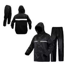 Capa Chuva Moto Impermeável Nylon Com Capuz + Calça G Ou Gg