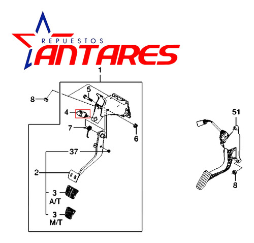 Bulbo Interruptor Pedal Freno Chevrolet Aveo 1.4  04-16 Foto 4