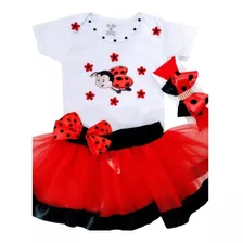 Roupa Para Bebês Menina Fantasia Luxo Saia Tutu + Body Festa