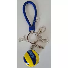 Chaveiro Bola De Voleibol Quadra Com Mosquetão Premium