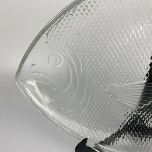 Travessa Peixe Em Vidro Fosco Made In Usa 40cm Branco 3