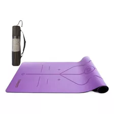 Tapete Yoga Mat Profissional Pu E Borracha Natural 5mm Com Bolsa Yangfit Lilás