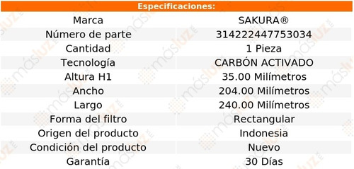 Filtro Aire Acondicionado Carb Act Saab 9-4x 2.8l 6 Cil 11 Foto 3