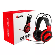 Auricular Gaming Msi Ds501, 40mm, 3.5mm, Micrófono Negro/roj Color Negro/rojo