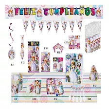 Decoración Infantil Fiesta Niñas Princesa Sofía Set X24