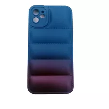 Funda Puffer Tornasolada Color Simil Acolchonada Para Iph 11