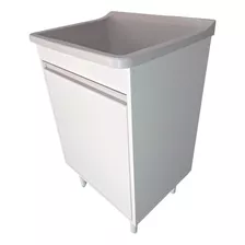  Gabinete Para Lavanderia 53cm Com Tanque 34 Litros + Sifão