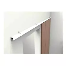 Kit Para Porta De Correr Até 80cm Branco Trilho 1,6 Inteiro