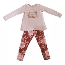 Conjunto Infantil Menina Blusa Manga Longa E Legging Festa