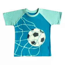 Remera De Algodón Combinada Con Estampa De Gol De Nene- Niño