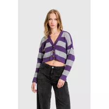 Cardigan Crop Loudon - Morado