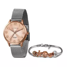 Relógio Lince Feminino Prata Com Rose Lrt4652l Kx62 R2sx