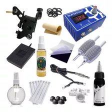 Kit Tatuagem Bobina Mz Machine Tinta Electric Ink E Fonte 3a