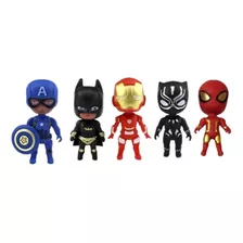 5 Miniatura Vingadores E Liga Da Justiça Heróis Figuras