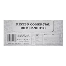 Recibo Comercial C/ Canhoto - 21,5x9,4cm 5 Blocos C/50 Fls