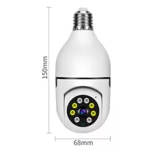 Camera Wifi Lampada Ip 360 Segurança +cartão De Memória 32gb Cor Branco