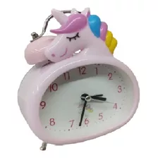 Reloj Despertador Infantil A Pilas Con Campanitas Unicornio
