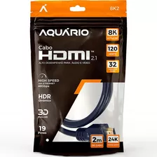 Cabo Hdmi 8k 2.1 Ultra Hd Gold 2 Metros Earc Hdr Dinâmico 2m