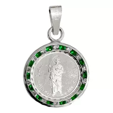 Dije Medalla San Judas Tadeo Zirconias Plata Pura Ley 999