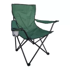 Cadeira Dobrável Resistente Com Bolsa Porta Copos Camping Cor Verde