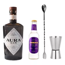 Gin Aura London Dry 700ml + Tónica + Cuchara + Jigger