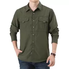 Camisa Verano Hombre Secado Rápido Manga Larga Sección Fina