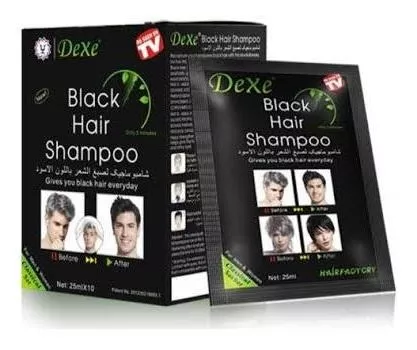 10 Shampoo Tinte Cabello Dexe Canas Negro 