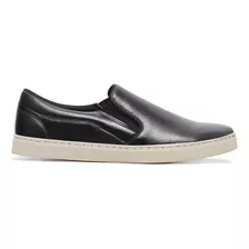 Tênis Casual Mocassin Slip On Masculino Sintetico Preto