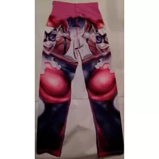 Leggins Harley Quinn/ Dama Rosa Negro & Rojo Como Nuevos