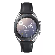 Samsung Galaxy Watch3 (lte) 1.2 Com Rede Móvel Caixa 41mm De Aço Inoxidável Mystic Silver, Pulseira Black De Couro E O Arco Mystic Silver Sm-r855f