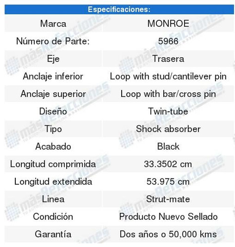 Impala 94-96 2 Bases De Amortiguador Monroe Strut-mate Black Foto 2