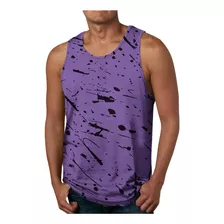 H New Camiseta Sin Mangas Con Estampado 3d Para Hombre, Casu