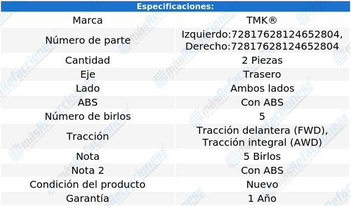 Par De Mazas Traseras Con Abs Cx-9 3.7l 6 Cil 09 Al 15 Tmk Foto 2