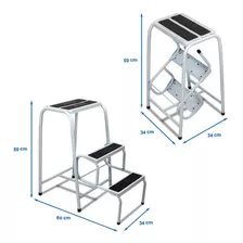 Banqueta Escada Dobrável Segura De Aço Utilforte 3 Degraus Cor Preto