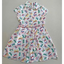 Vestido Carters Nena Talle 8 Con Mariposas Estilo Camisa