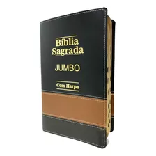 Bíblia Sagrada Letra Jumbo Preta E Caramelo Luxo Bicolor - C