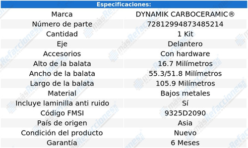 Balatas Metales Bajos Delanteras C4 Grand Picasso L4 1.6l 14 Foto 3