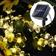 Guirnalda Solar Hada Flores 100 Led Boda 10 Mtr Cálidas